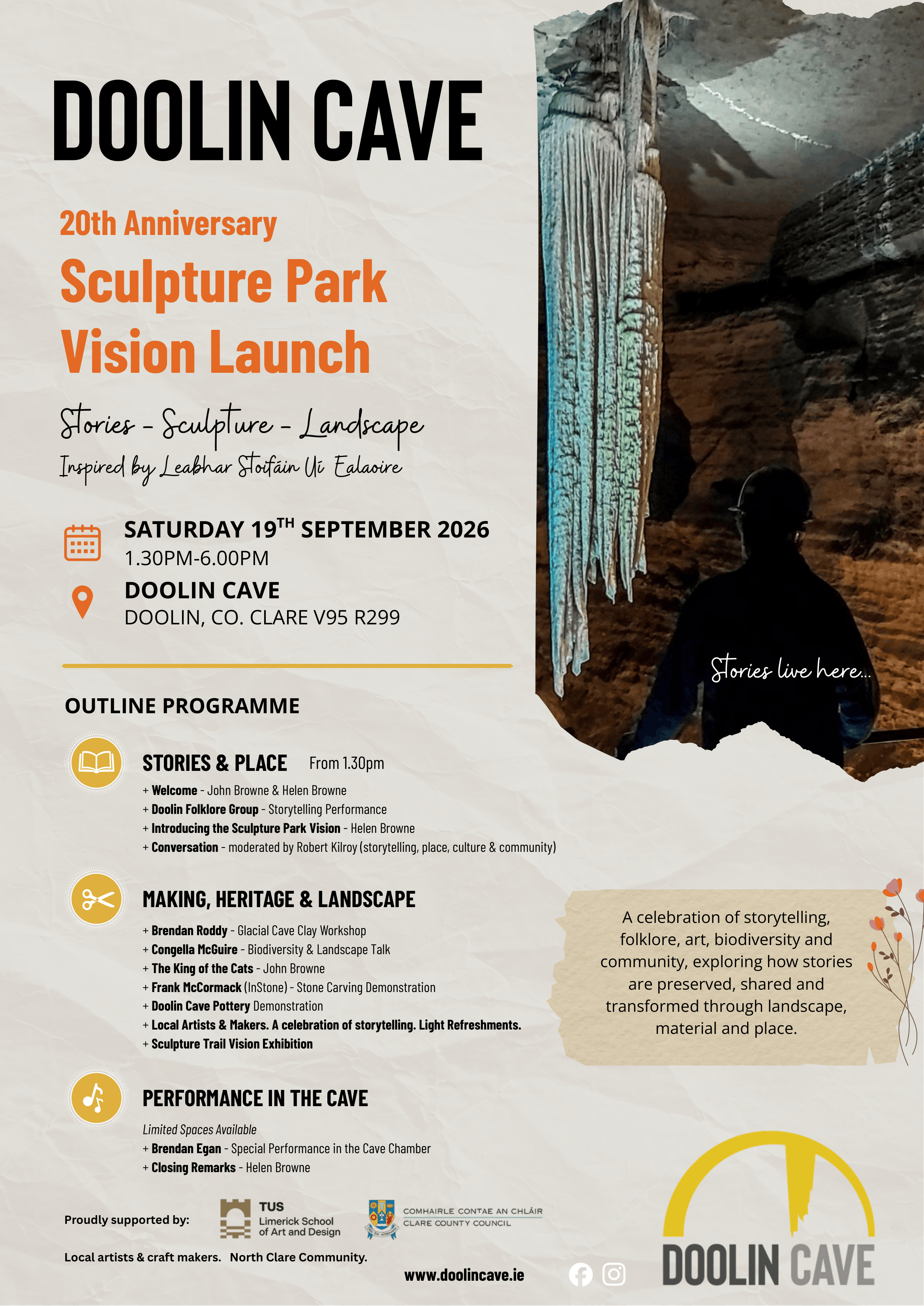 Doolin Cave 20th Anniversary Sculpture Park Poster v4.0 AUG26 1