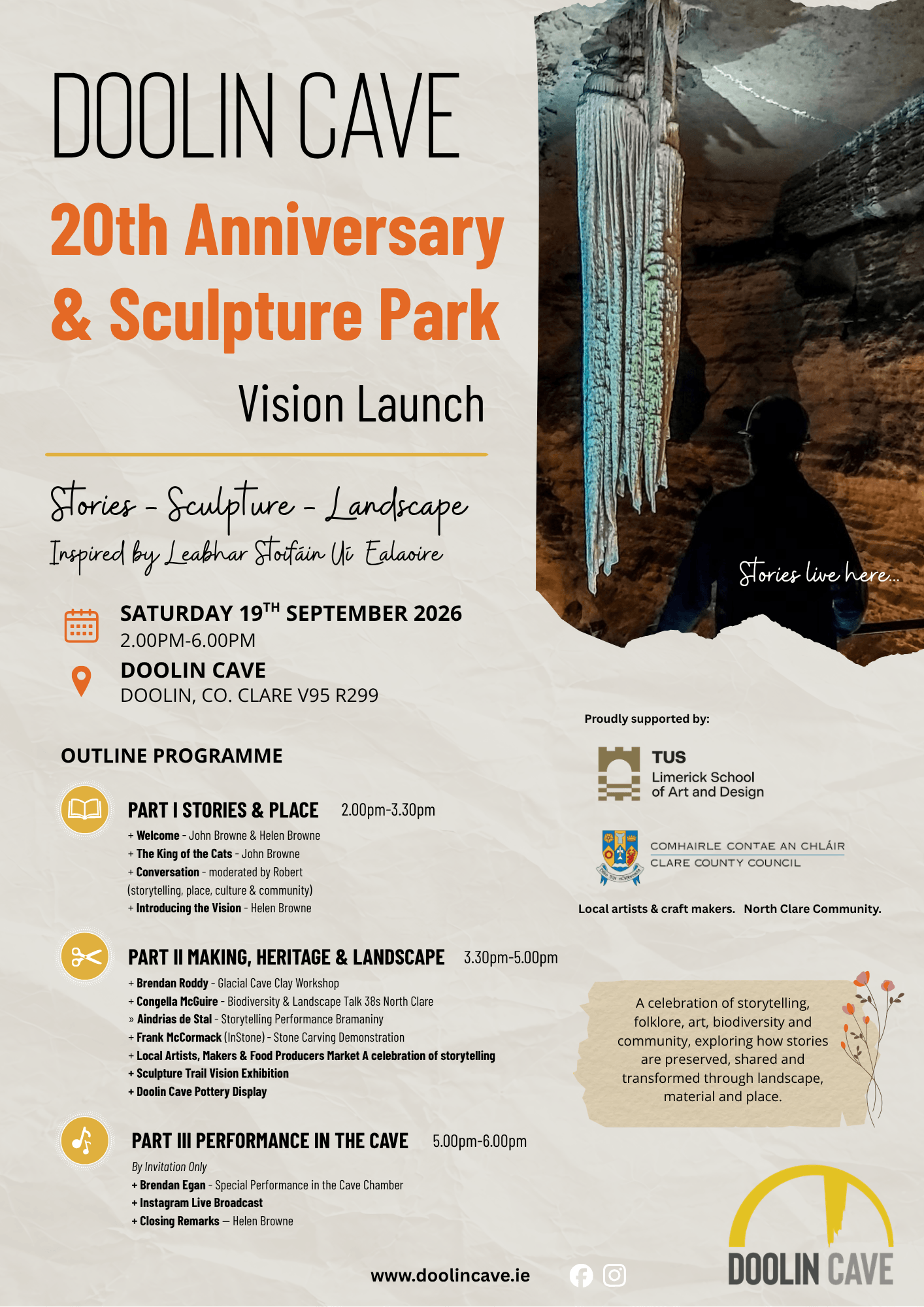 Doolin Cave 20th Anniversary & Sculpture Park Vision Launch Event 2026